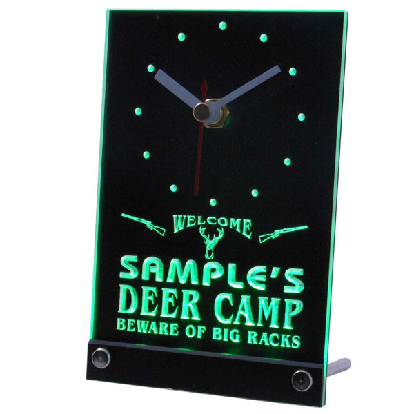 ADVPRO Personalized Custom Deer Big Racks Bar Neon Led Table Clock tnctu-tm - Green