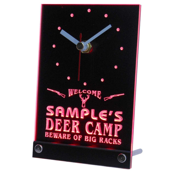 ADVPRO Personalized Custom Deer Big Racks Bar Neon Led Table Clock tnctu-tm - Red
