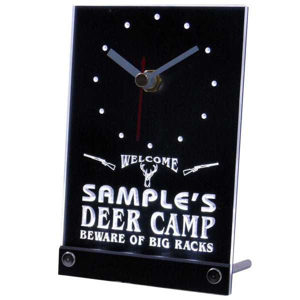 ADVPRO Personalized Custom Deer Big Racks Bar Neon Led Table Clock tnctu-tm - White