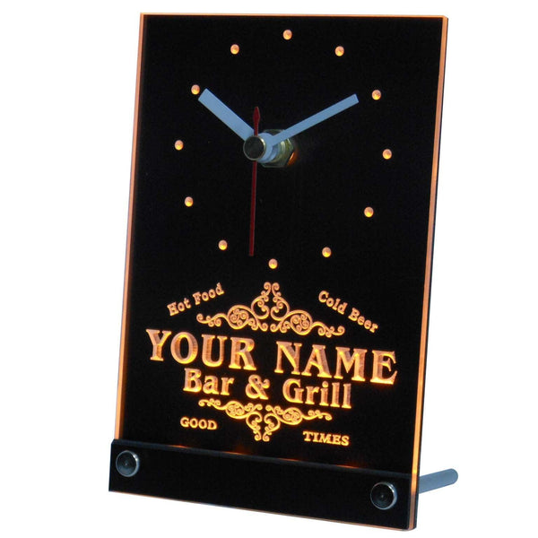 ADVPRO Personalized Custom Family Bar & Grill Beer Home Neon Led Table Clock tncu-tm - Yellow