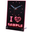 ADVPRO Personalized Custom I Love Series Neon Led Table Clock tncv-tm - Red