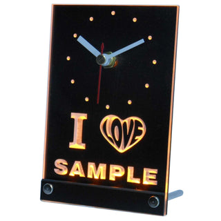 ADVPRO Personalized Custom I Love Series Neon Led Table Clock tncv-tm - Yellow
