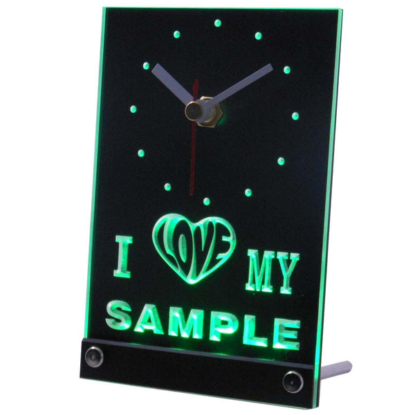 ADVPRO Personalized Custom I Love My Neon Led Table Clock tncva-tm - Green