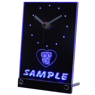 ADVPRO Personalized Custom American Bulldog Dog House Neon Led Table Clock tncvb-tm - Blue