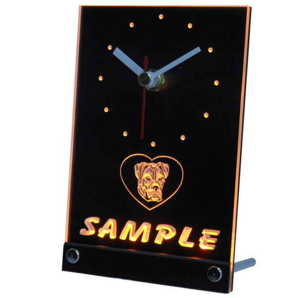 ADVPRO Personalized Custom American Bulldog Dog House Neon Led Table Clock tncvb-tm - Yellow