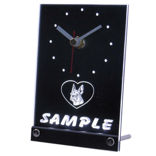 ADVPRO Personalized Custom Boston Terrier Dog House Neon Led Table Clock tncvc-tm - White