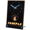 ADVPRO Personalized Custom Boston Terrier Dog House Neon Led Table Clock tncvc-tm - Yellow