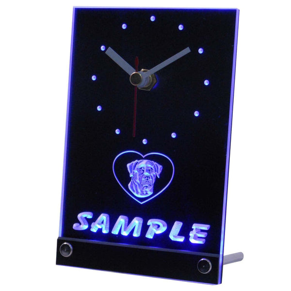 ADVPRO Personalized Custom Rottweiler Dog House Home Neon Led Table Clock tncvf-tm - Blue