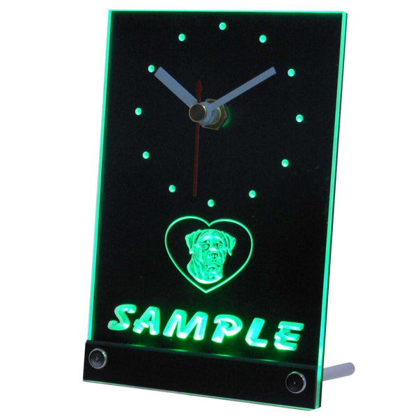 ADVPRO Personalized Custom Rottweiler Dog House Home Neon Led Table Clock tncvf-tm - Green
