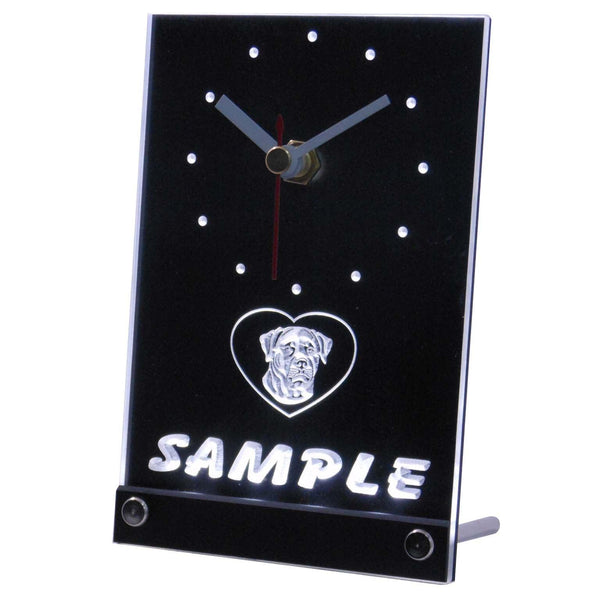 ADVPRO Personalized Custom Rottweiler Dog House Home Neon Led Table Clock tncvf-tm - White