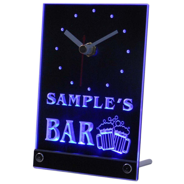 ADVPRO Personalized Custom Home Bar Beer Mugs Cheers Neon Led Table Clock tncw-tm - Blue