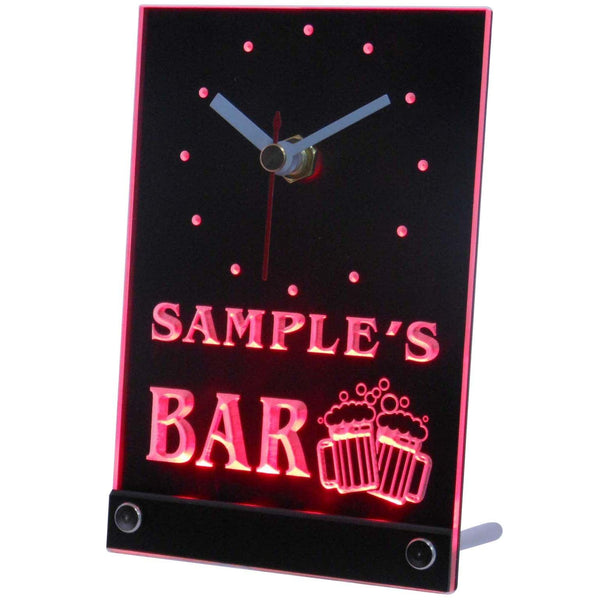 ADVPRO Personalized Custom Home Bar Beer Mugs Cheers Neon Led Table Clock tncw-tm - Red