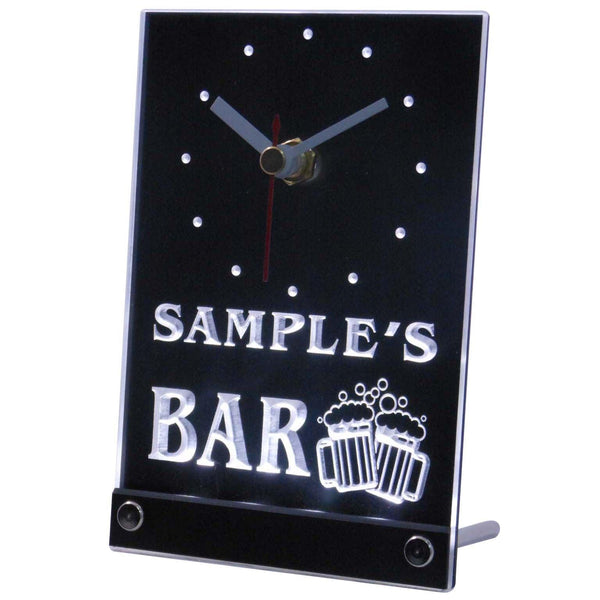 ADVPRO Personalized Custom Home Bar Beer Mugs Cheers Neon Led Table Clock tncw-tm - White