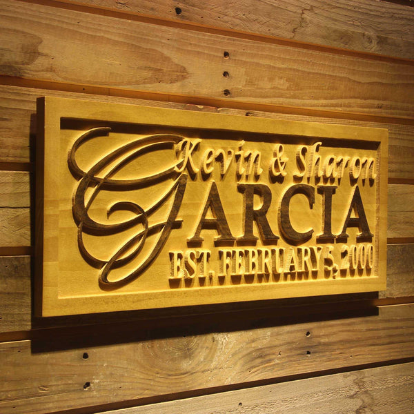 ADVPRO Personalized 5 Year Wood Wedding Custom Surname Initial Rustic Home D‚cor Marriage Wooden Signs wpa0004-tm - 23