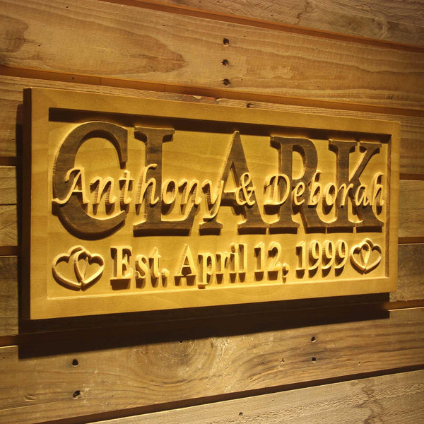 ADVPRO Personalized Four Hearts I Love You Custom Wedding Gift Home D‚cor Last Name Established Gift Bar Beer Wooden Signs wpa0009-tm - 23