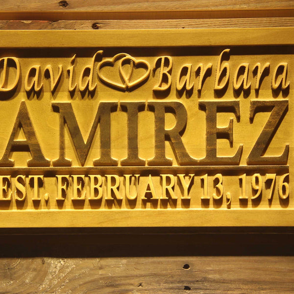 ADVPRO Personalized Custom Wedding Anniversary Sign Last Name Rustic Home D‚cor Housewarming Gift 5 Year Wood Wooden Signs wpa0011-tm - Details 3