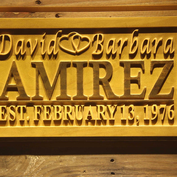 ADVPRO Personalized Custom Wedding Anniversary Sign Last Name Rustic Home D‚cor Housewarming Gift 5 Year Wood Wooden Signs wpa0011-tm - Details 3