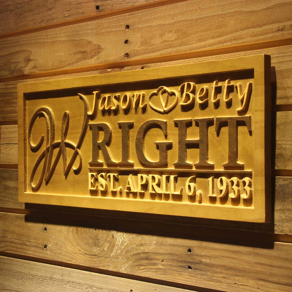 ADVPRO Personalized Family Name Sign Custom Wedding Gifts Wall Art Rustic Home Decor Custom Carved Housewarming Gift Wooden Signs wpa0012-tm - 26.75