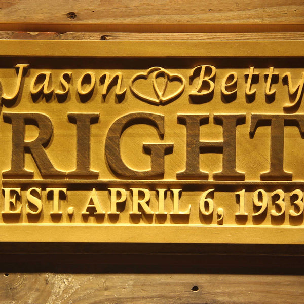 ADVPRO Personalized Family Name Sign Custom Wedding Gifts Wall Art Rustic Home Decor Custom Carved Housewarming Gift Wooden Signs wpa0012-tm - Details 3