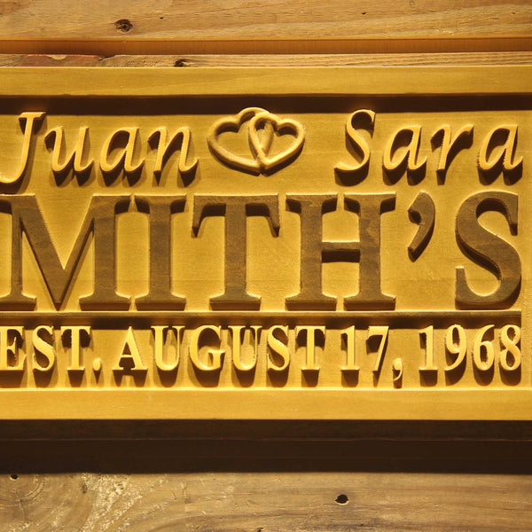 ADVPRO Personalized Last Name Rustic Man Cave Home D‚cor Wood Engraving Custom Wedding Gift Couples Cabin Gift Wooden Signs wpa0013-tm - Details 2