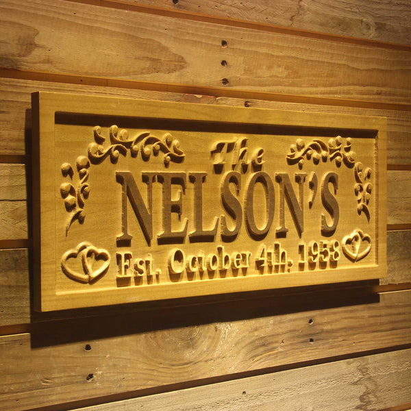 ADVPRO Name Personalized Last Name First Name Established Date Home D‚cor Wedding Gift Wooden Sign wpa0024-tm - 23