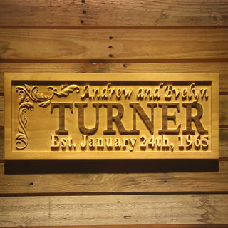 ADVPRO Name Personalized Last Name First Name Established Date Home D‚cor Wedding Gift Wooden Sign wpa0035-tm - 18.25