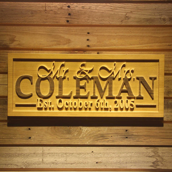 ADVPRO Personalized Mr. & Mrs. Wedding Gift Family Sign Groomsmen Gift Housewarming Gift Marriage Wooden Signs wpa0036-tm - 18.25
