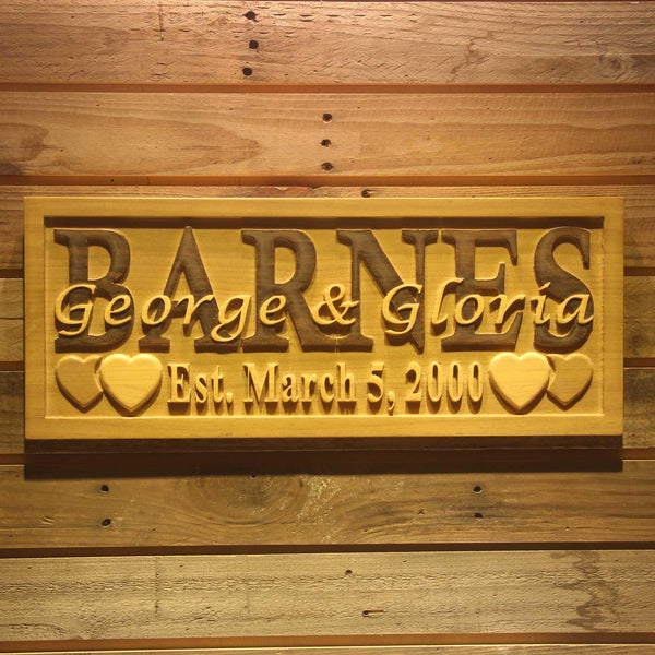 ADVPRO Name Personalized Last Name First Name Established Date Home D‚cor Wedding Gift Wooden Sign wpa0047-tm - 18.25