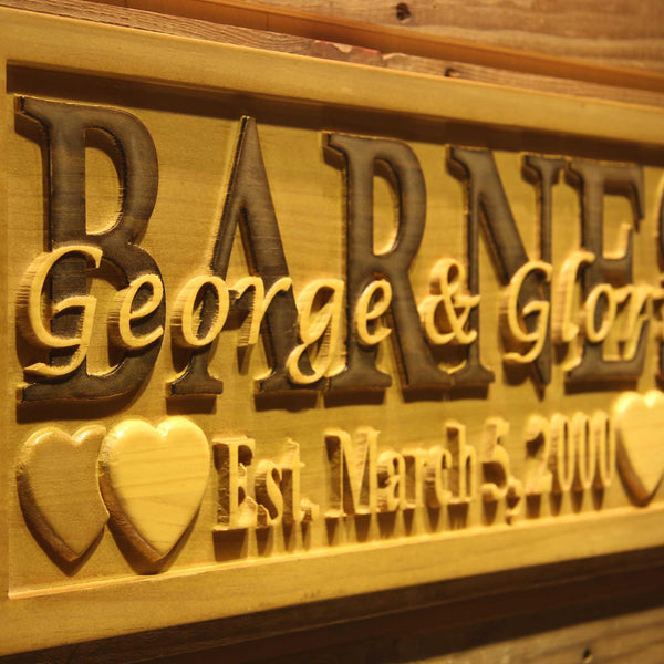 ADVPRO Name Personalized Last Name First Name Established Date Home D‚cor Wedding Gift Wooden Sign wpa0047-tm - Details 1