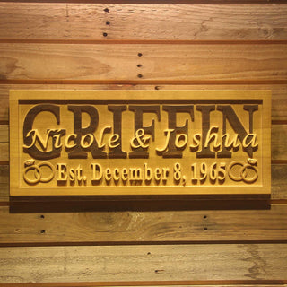 ADVPRO Personalized Wedding Gift Rings Last Name First Names Housewarming Gift Family Name Home D‚cor Wooden Signs wpa0048-tm - 18.25