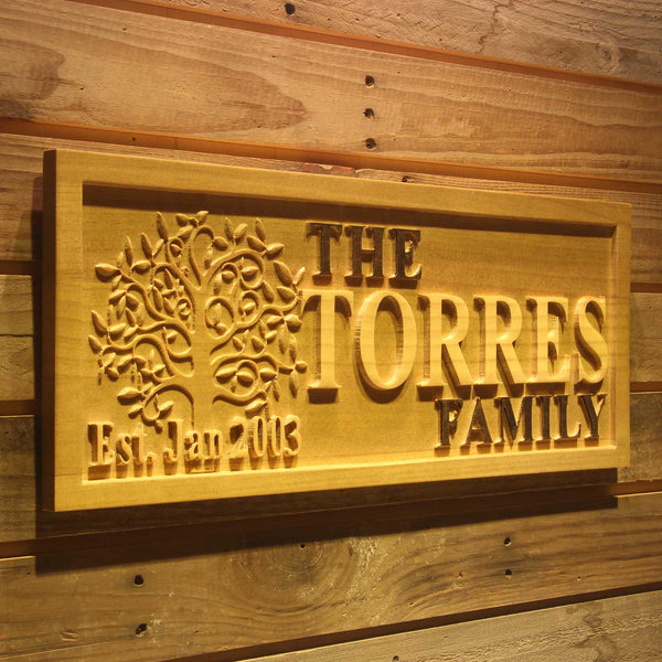 ADVPRO Personalized Last Name Home D‚cor Sign with Big Tree 5 Year Wood Engraved Wooden 3D Signs wpa0052-tm - 23