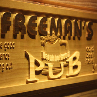 ADVPRO Name Personalized Neighborhood Pub Cold Beer Wood Engraved Wooden Sign wpa0056-tm - Details 1