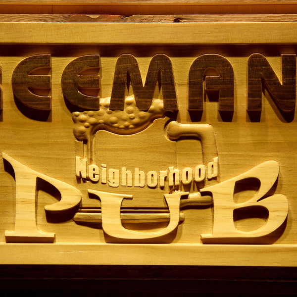 ADVPRO Name Personalized Neighborhood Pub Cold Beer Wood Engraved Wooden Sign wpa0056-tm - Details 2