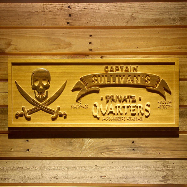 ADVPRO Name Personalized Captain Private Quarters Kids Room Man Cave Bar 3D Engraved Wooden Sign wpa0069-tm - 18.25