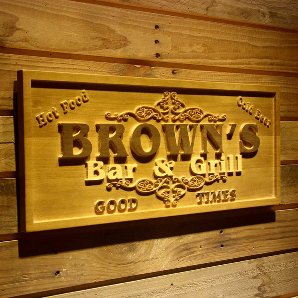 ADVPRO Name Personalized Bar & Grill Good Times Beer Wine Home Bar D‚cor 3D Engraved Wooden Sign wpa0071-tm - 23