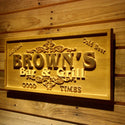 ADVPRO Name Personalized Bar & Grill Good Times Beer Wine Home Bar D‚cor 3D Engraved Wooden Sign wpa0071-tm - 26.75