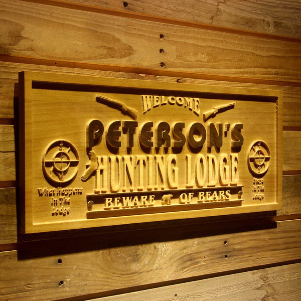 ADVPRO Name Personalized Hunting Lodge Gun Deer Bear Eagle Den Lake House Man Cave 3D Engraved Wooden Sign wpa0073-tm - 23