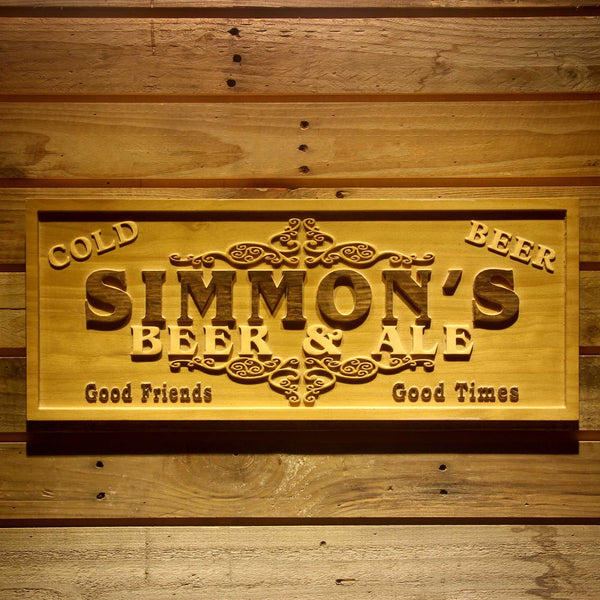 ADVPRO Name Personalized Beer & Ale Bar Good Friends Good Times Man Cave 3D Engraved Wooden Sign wpa0074-tm - 18.25