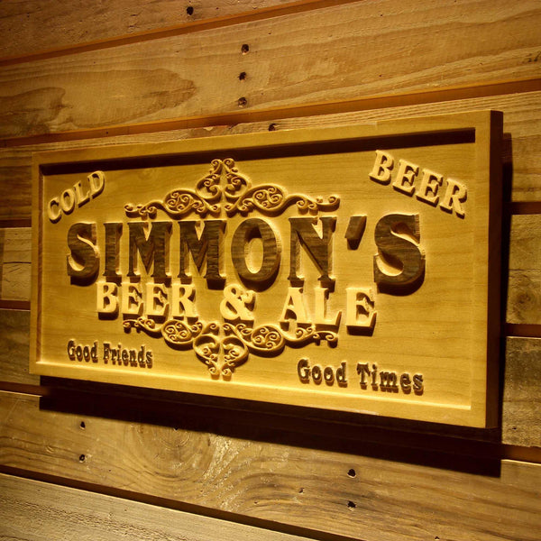 ADVPRO Name Personalized Beer & Ale Bar Good Friends Good Times Man Cave 3D Engraved Wooden Sign wpa0074-tm - 26.75