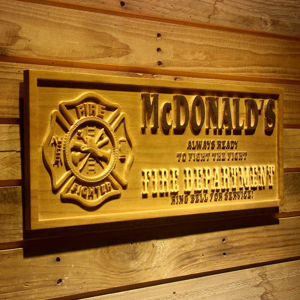 ADVPRO Name Personalized Fire Fighter Department Retired Fireman Man Cave Bar 3D Engraved Wooden Sign wpa0075-tm - 23