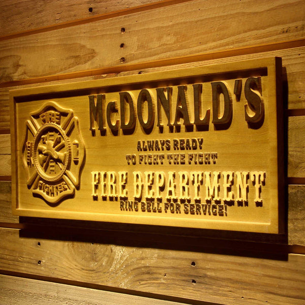 ADVPRO Name Personalized Fire Fighter Department Retired Fireman Man Cave Bar 3D Engraved Wooden Sign wpa0075-tm - 26.75