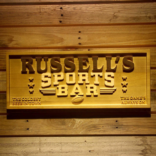 ADVPRO Name Personalized Sports Bar Football Baseball Basketball Man Cave 3D Engraved Wooden Sign wpa0077-tm - 18.25