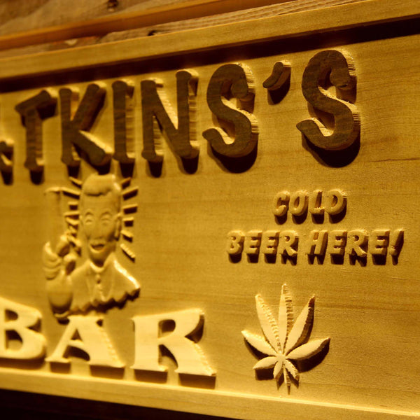 ADVPRO Name Personalized Marijuana High Life Bar Weed Beer Wine Den Game Room 3D Engraved Wooden Sign wpa0079-tm - Details 1