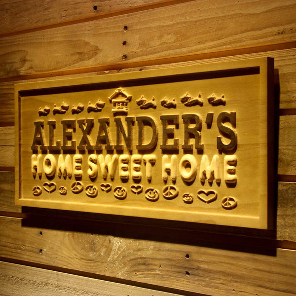 ADVPRO Name Personalized Home Sweet Home House Warming Gift 3D Engraved Wooden Sign wpa0081-tm - 26.75