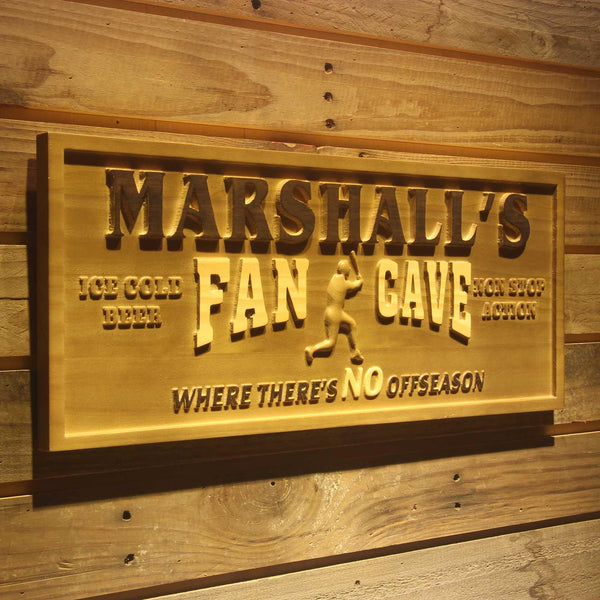 ADVPRO Name Personalized Baseball Fan Cave Man Cave Bar Beer Sport 3D Engraved Wooden Sign wpa0082-tm - 23