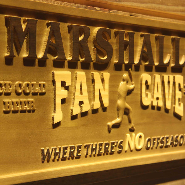 ADVPRO Name Personalized Baseball Fan Cave Man Cave Bar Beer Sport 3D Engraved Wooden Sign wpa0082-tm - Details 1