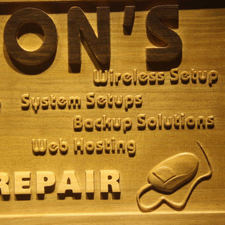 ADVPRO Name Personalized Computer Repair Shop Display 3D Engraved Wooden Sign wpa0091-tm - Details 3