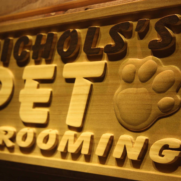 ADVPRO Name Personalized Pet Grooming at Dog Shop 3D Engraved Wooden Sign wpa0094-tm - Details 1