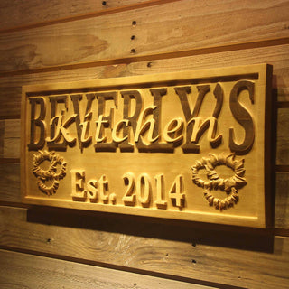ADVPRO Name Personalized Kitchen with Established Date Bar Decoration 3D Engraved Wooden Sign wpa0095-tm - 26.75