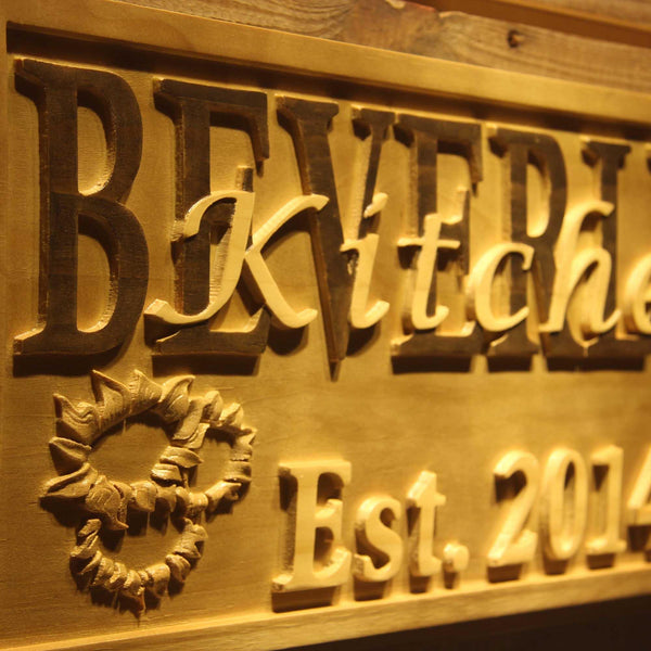 ADVPRO Name Personalized Kitchen with Established Date Bar Decoration 3D Engraved Wooden Sign wpa0095-tm - Details 2